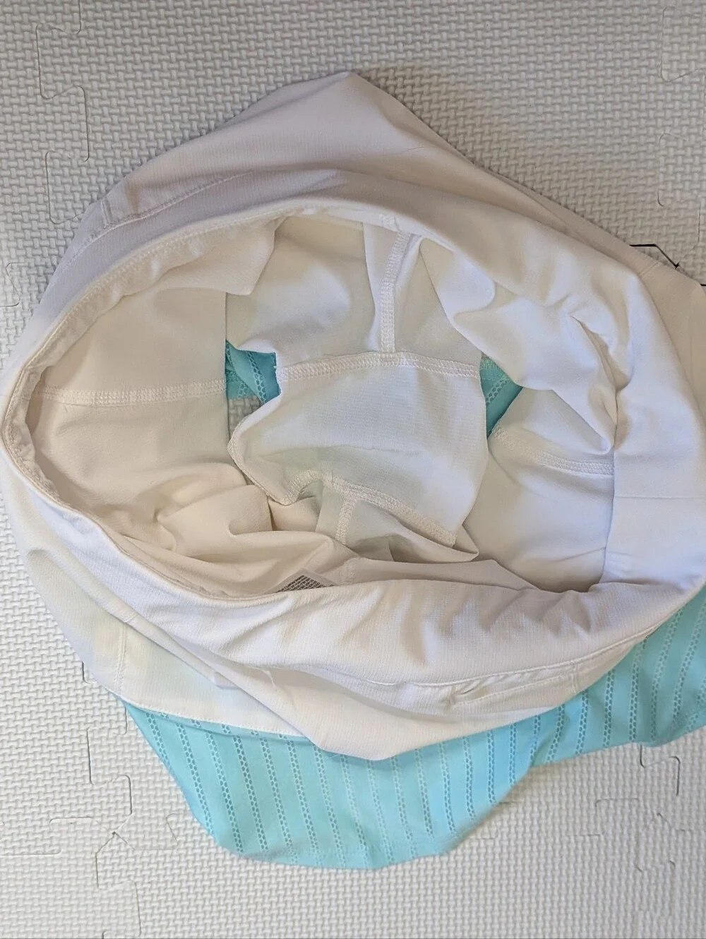 Adidas Skirt Small White Aqua Ruffle Tour Mesh Tennis Skort Athleisure